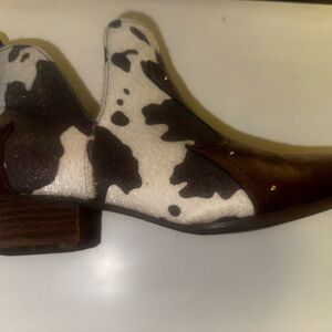 Cow Print Ankle Boots Size 9